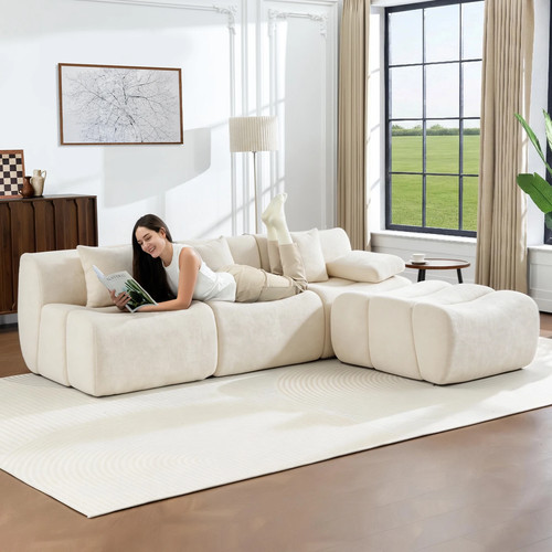 Modular chenille cloud sofa - cloud, l