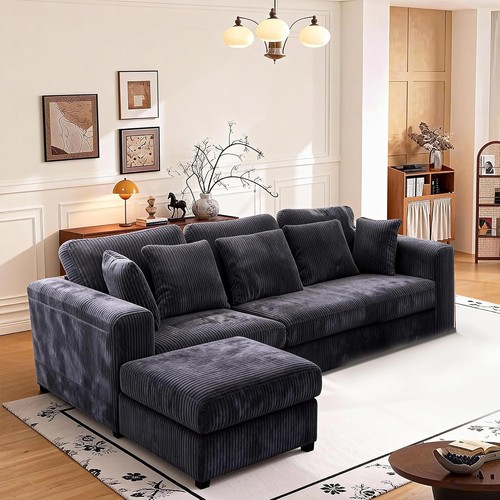 Shaped corner sofa with - sofa,